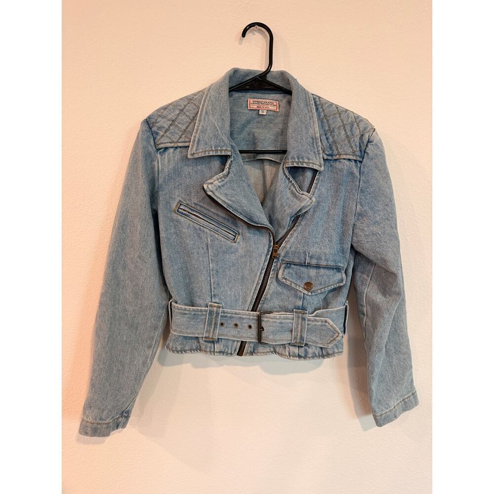 Vintage 90s GUESS Jeans Cropped Denim Moto Jacket
